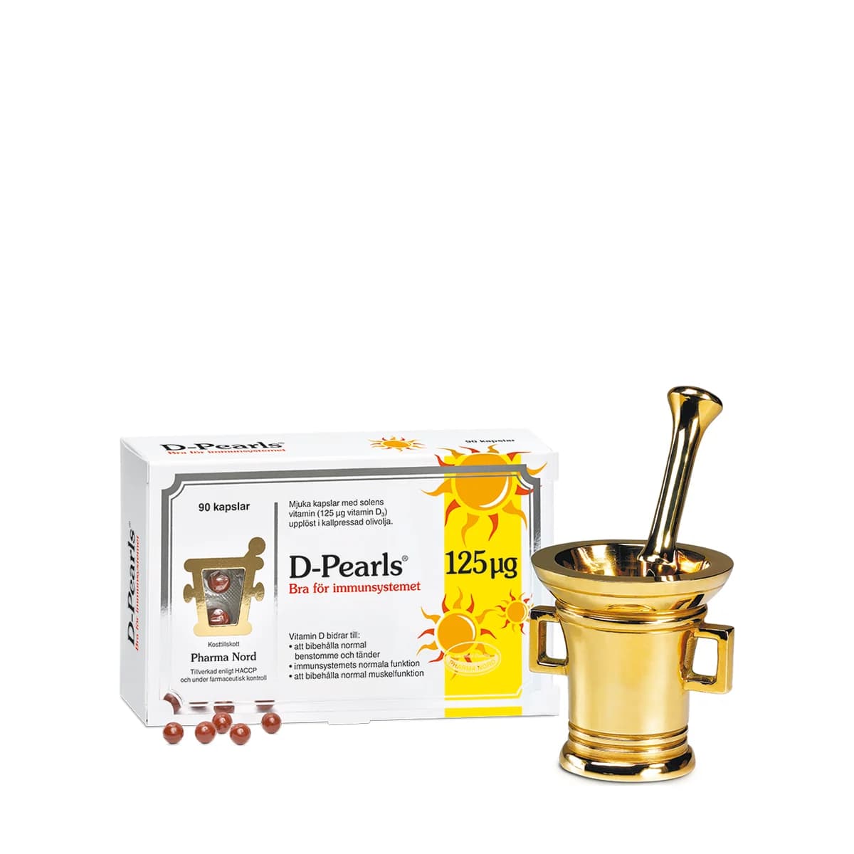 Förpackning: Pharma Nord D-Pearls 125 µg, 90 kapslar