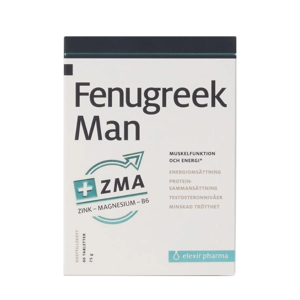 Förpackning: Elexir Pharma Fenugreek Man, 60 tabletter