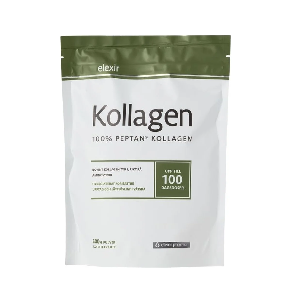 Förpackning: Elexir Pharma Kollagen Peptan®, 500 g