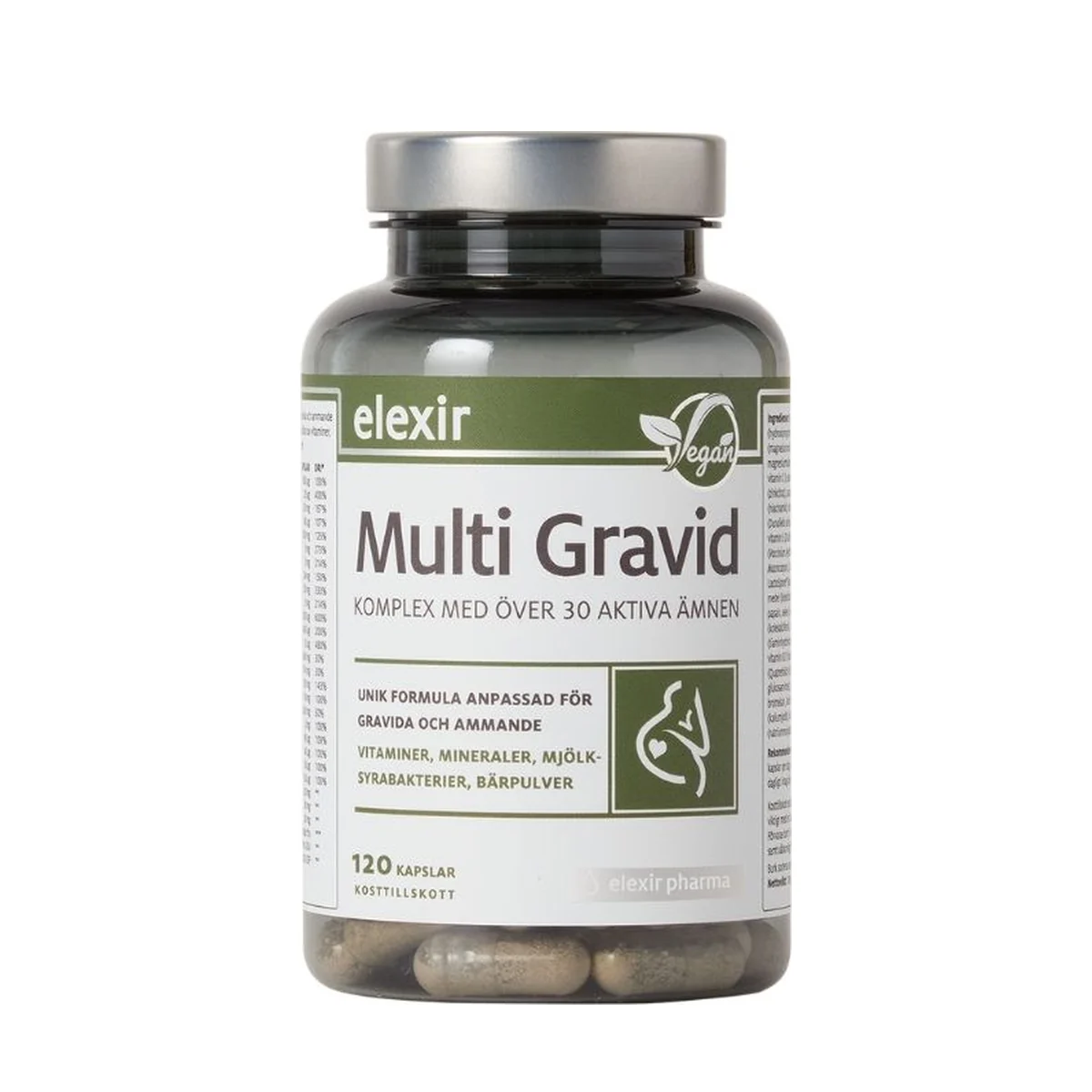 Förpackning: Elexir Pharma Multi Gravid, 120 kapslar