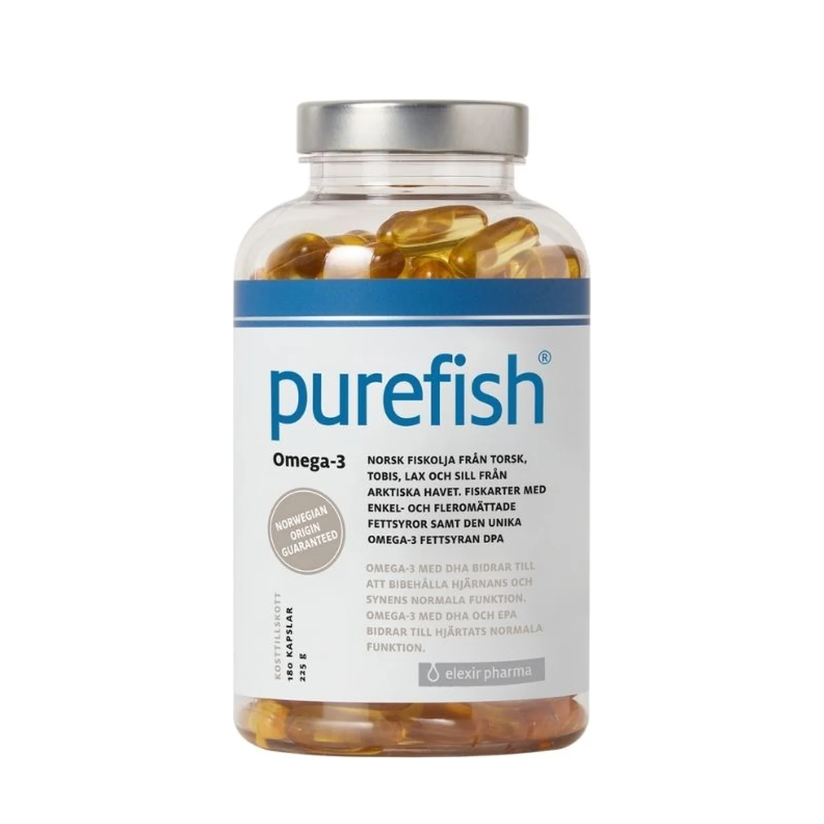 Förpackning: Elexir Pharma Purefish®, 180 kapslar